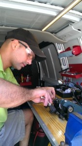 Our mobile locksmith is cutting keys on site Our locksmith vans are fully equipped to answer 99% of emergency locksmith situations 24 hours a day.