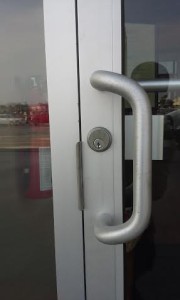Commercial Mortise lock installed by Eagle's Locksmith Cincinnati This is how the front door lock looks like after the installation.