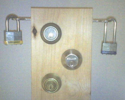 Deadbolt locks and  padlocks for storage
